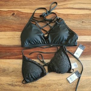 2 Mossimo bikini tops olive green Medium